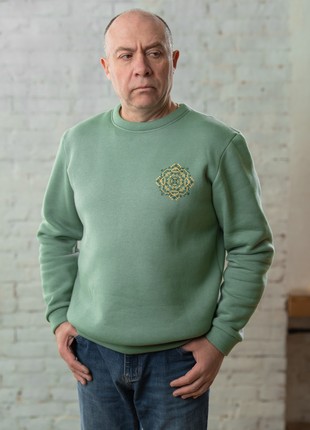 Fleece sweatshirt with coded ornament "I am Ukrainian and I am proud of it"