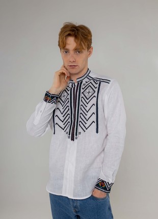 Men's embroidered shirt "Yustyn" white