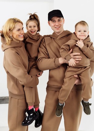 Brown insulated children's suit for boys