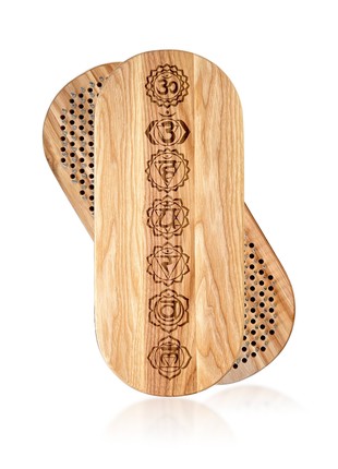 Sadhu Board Oh! SADHU for Yoga from 100% Natural Ash Wood, Oval Chakras