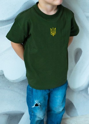 Children's khaki t-shirt for boys "Trident"