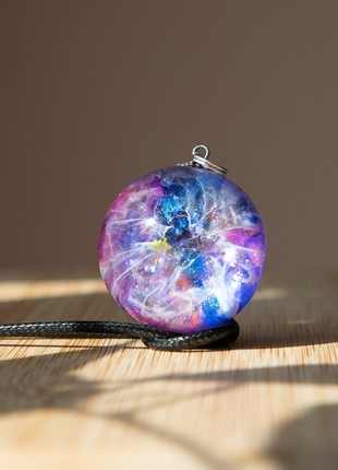 Resin universe pendant, Space necklace1 photo