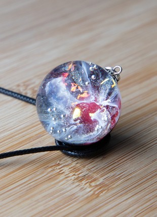 Resin universe pendant, Space necklace8 photo