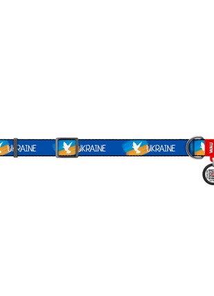 WAUDOG Nylon dog collar, "Flag" design, plastic fastex, size L, W 25 mm, L 33-49 cm5 photo