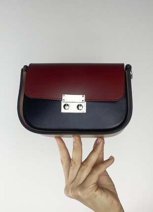 Leather Handbag for Woman, Crossbody Bag, Colorful Leather Purse, Shoulder Bag,  Lamponi Saddle One XS5 photo