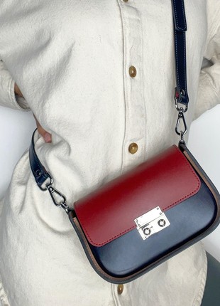 Leather Handbag for Woman, Crossbody Bag, Colorful Leather Purse, Shoulder Bag,  Lamponi Saddle One XS1 photo