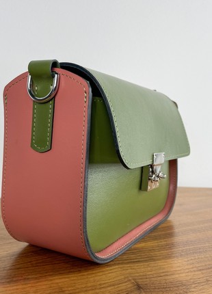 Leather Handbag for Woman, Crossbody Bag, Leather Purse, Shoulder Bag,  Lamponi Saddle One XS3 photo