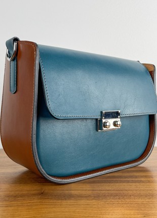 Leather Handbag for Woman, Crossbody Bag, Leather Purse, Shoulder Bag, Lamponi Saddle One M1 photo