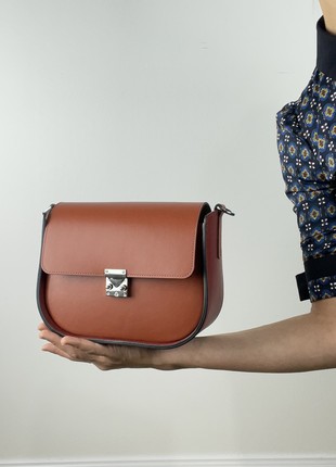 Leather Handbag for Woman, Crossbody Bag, Leather Purse, Shoulder Bag, Lamponi Saddle One M3 photo