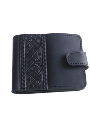 Leather wallet "Strip" black Handmade
