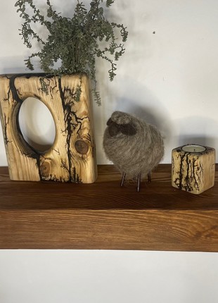Wooden wall shelf