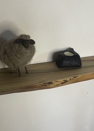 Wooden wall shelf made of walnut