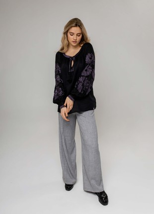 Women's embroidered blouse "Mallow" black