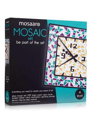 Creativity kit glass mosaic set Mosaaro Square clock 290x290 mm MA40021 photo