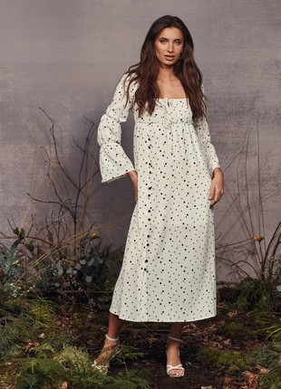 POLKA DOT DRESS WITH PUFFED SLEEVES GEPUR1 photo
