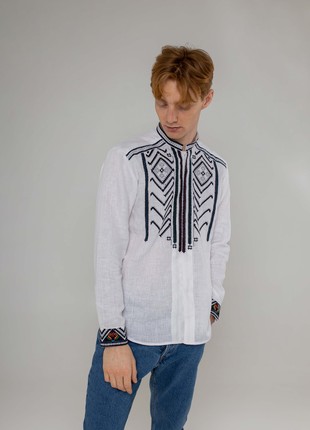 Men's embroidered shirt "Yustyn" white4 photo