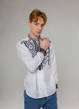 Men's embroidered shirt "Yustyn" white1 photo