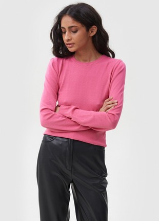 Pink knitted cotton jumper