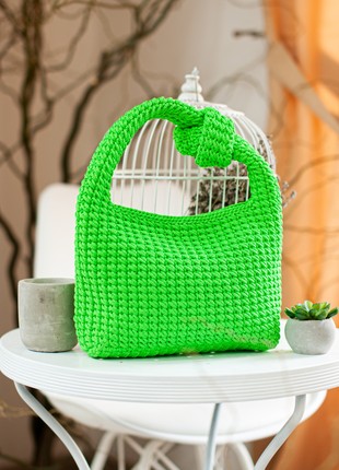 Green neon handbag for women
