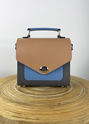 Small crossbody bag,  Colorful leather purse, Top handle leather handbag for woman, Lamponi Chest One2 photo