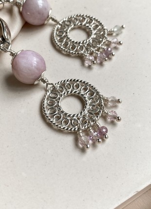 Sterling silver earrings with lilac kunzite2 photo