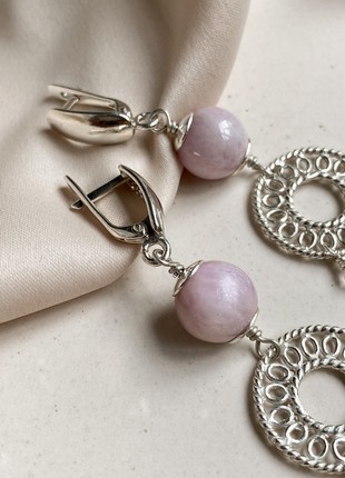 Sterling silver earrings with lilac kunzite4 photo
