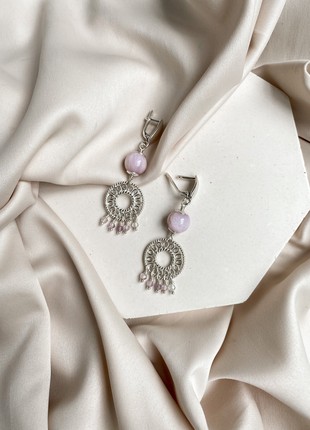 Sterling silver earrings with lilac kunzite