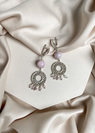 Sterling silver earrings with lilac kunzite8 photo