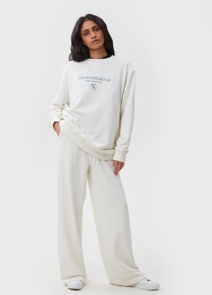 Milky loose fit jersey pants