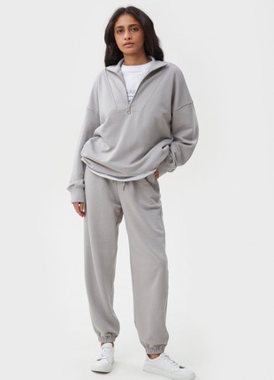Grey jersey joggers4 photo