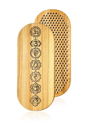 Sadhu Board Nails Oh! Sadhu from 100% Natural Oak Wood for Yoga Meditation, Oval Chakras