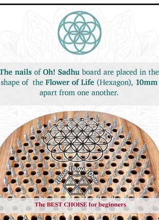 Sadhu Boards Oh! SADHU for Yoga Meditation from 100% Natural Ash Wood, Oval Chakras4 photo