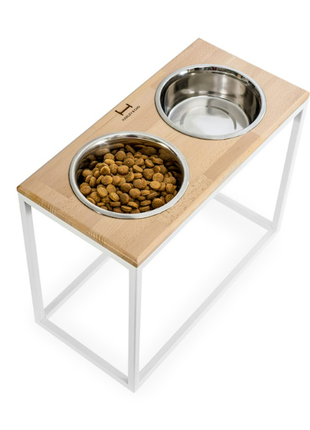 Dog Feeders Harley and Cho Dinner Natural wood + White XL20 3300026