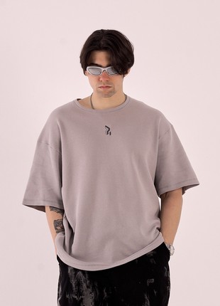 Oversized T-shirt OGONPUSKA Stiff Wafer gray3 photo