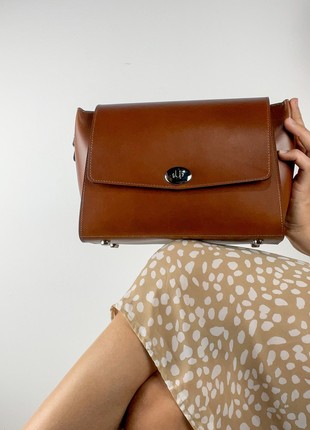 Premium Leather Women’s Bag, Exclusive crossbody, Limited edition handbag, Luxury brown purse, Lamponi Tilde2 photo