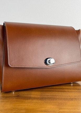 Premium Leather Women’s Bag, Exclusive crossbody, Limited edition handbag, Luxury brown purse, Lamponi Tilde5 photo