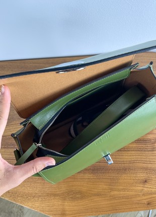 Premium Leather Women’s Bag, Exclusive crossbody, Limited edition handbag, Luxury green purse, Lamponi Tilde4 photo