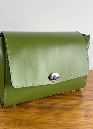 Premium Leather Women’s Bag, Exclusive crossbody, Limited edition handbag, Luxury green purse, Lamponi Tilde3 photo