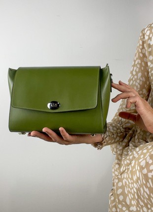 Premium Leather Women’s Bag, Exclusive crossbody, Limited edition handbag, Luxury green purse, Lamponi Tilde