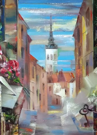 Abstract oil painting City view Borisovich Tarabanov nTar185