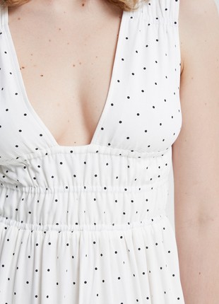 Milky viscose midi dress with polka dot print4 photo