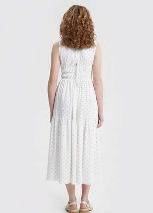 Milky viscose midi dress with polka dot print5 photo