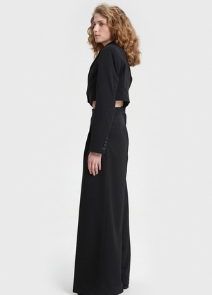 Black palazzo pants made of suit fabric with viscose2 photo