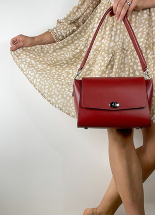 Premium Leather Women’s Bag, Exclusive crossbody, Limited edition handbag, Luxury burgundy purse, Lamponi Tilde