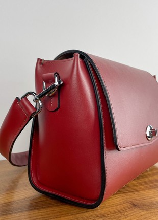 Premium Leather Women’s Bag, Exclusive crossbody, Limited edition handbag, Luxury burgundy purse, Lamponi Tilde3 photo