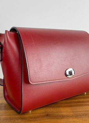 Premium Leather Women’s Bag, Exclusive crossbody, Limited edition handbag, Luxury burgundy purse, Lamponi Tilde4 photo