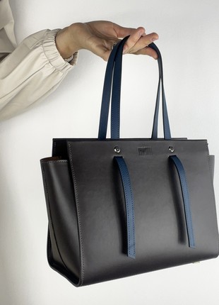 Dark brown crossbody, dark brown purse, Top handle leather bag woman, Zipper leather handbag, Massanger bag for woman, Lamponi Trapez