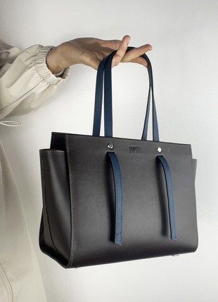Dark brown crossbody, dark brown purse, Top handle leather bag woman, Zipper leather handbag, Massanger bag for woman, Lamponi Trapez2 photo