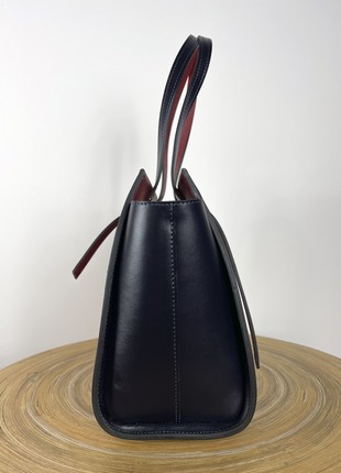 Burgundy crossbody bag, Burgundy leather purse, Top handle leather bag woman, Zipper leather handbag, Massanger bag for woman, Lamponi Trapez5 photo