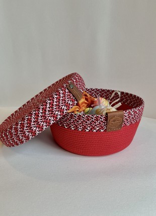 Cotton baskets with national patterns4 photo